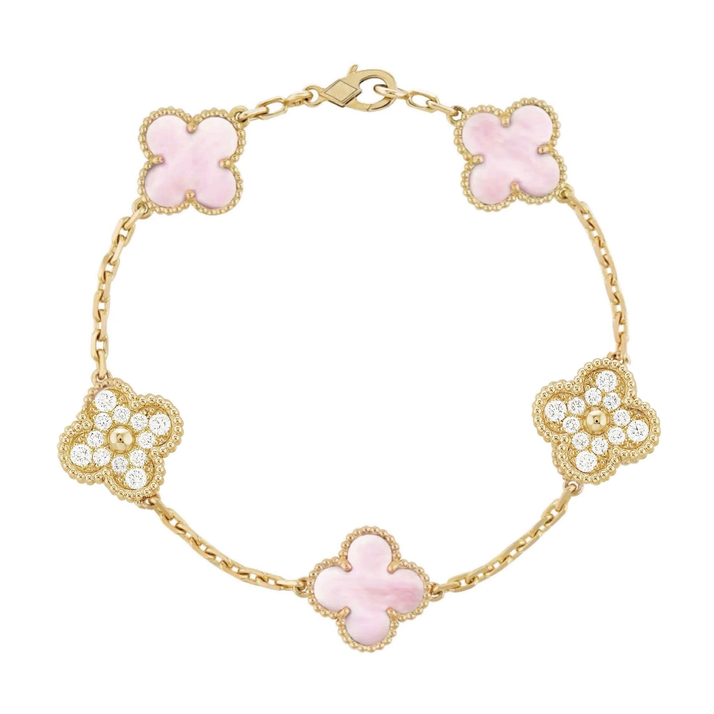 KLEEBLATT DIAMANT ARMBAND | GOLD PINK