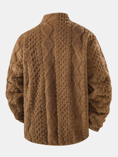 Elwood – Geometrische Jacquard Teddy Jacke