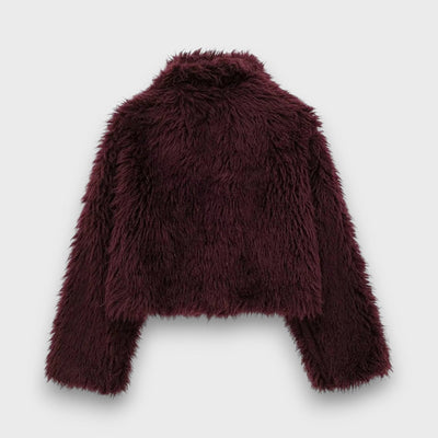 Mile – Luxus-Fake-Fur in tiefem Burgund