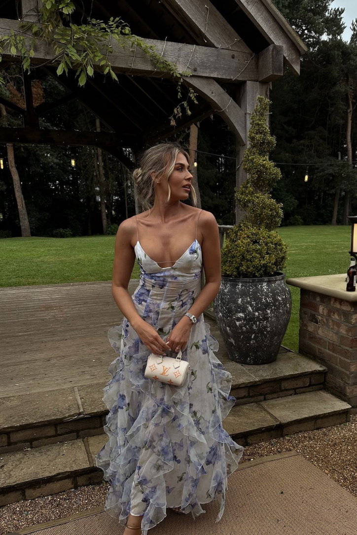 Lyra | Langes Blumenkleid mit Trägern