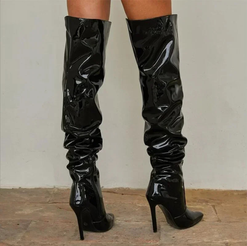 Sabrina | Elegante Overknee Stiefel aus Leder