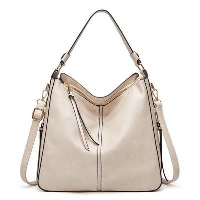 Elegante Ledertasche für Damen – klassische Lederhandtasche mit Abnehmbarem Schulterriemen