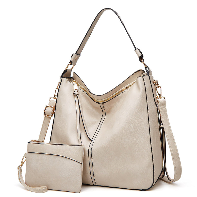 Elegante Ledertasche für Damen – klassische Lederhandtasche mit Abnehmbarem Schulterriemen