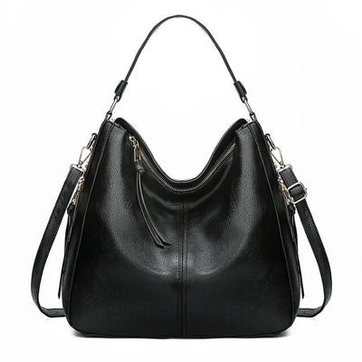 Elegante Ledertasche für Damen – klassische Lederhandtasche mit Abnehmbarem Schulterriemen
