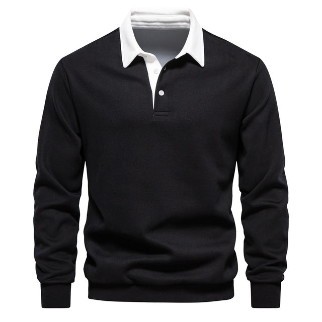 Elegantes Herren-Langarm-Poloshirt – klassischer Kragen für Freizeit und Business