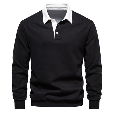 Elegantes Herren-Langarm-Poloshirt – klassischer Kragen für Freizeit und Business