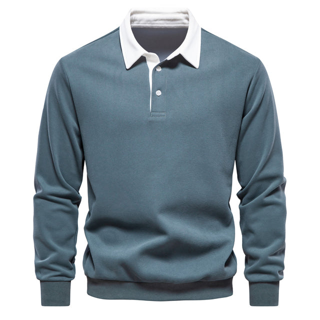 Elegantes Herren-Langarm-Poloshirt – klassischer Kragen für Freizeit und Business