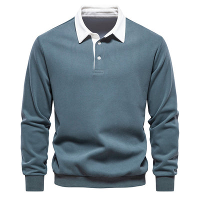 Elegantes Herren-Langarm-Poloshirt – klassischer Kragen für Freizeit und Business