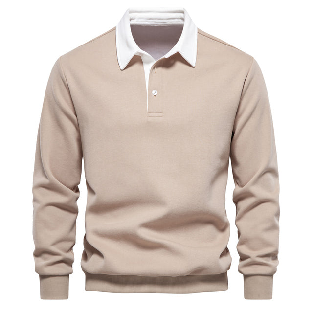 Elegantes Herren-Langarm-Poloshirt – klassischer Kragen für Freizeit und Business