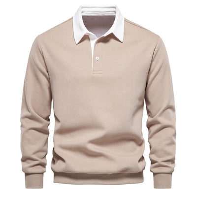 Elegantes Herren-Langarm-Poloshirt – klassischer Kragen für Freizeit und Business