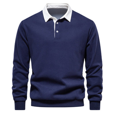 Elegantes Herren-Langarm-Poloshirt – klassischer Kragen für Freizeit und Business