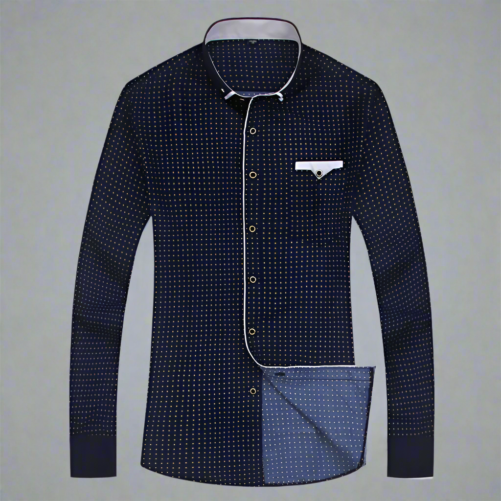 Herren Musterhemd – Antonio Hemd mit Kontrastdetails für Büro & Alltag