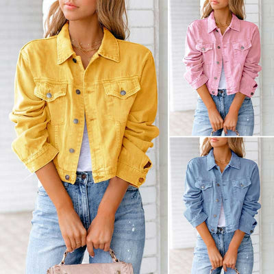 PASTELLFARBENE JEANSJACKE