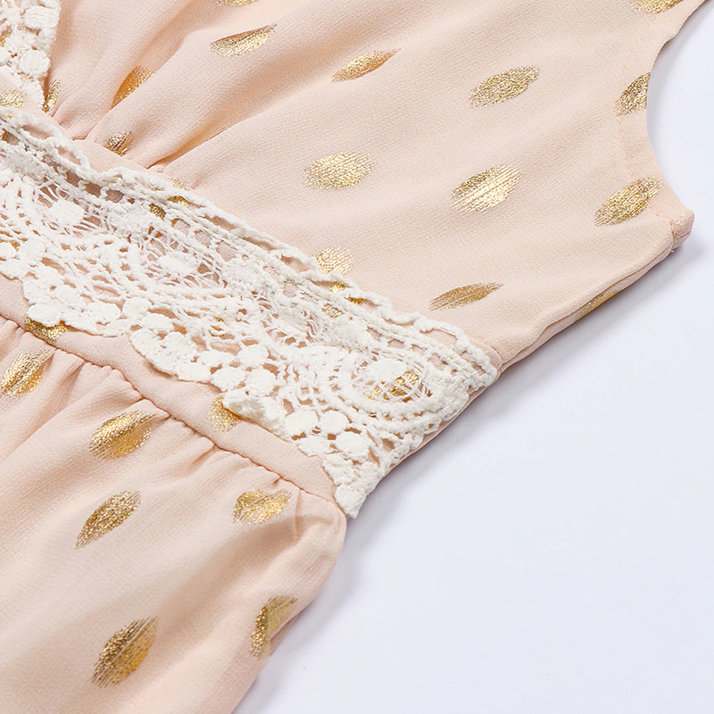 Rosabelle Elegance | Atmungsaktives Spitzen-Maxikleid im Boho-Stil