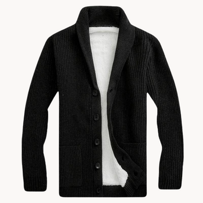 Gemütlicher Fleece Cardigan mit elegantem Schalkragen