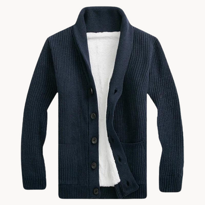 Gemütlicher Fleece Cardigan mit elegantem Schalkragen