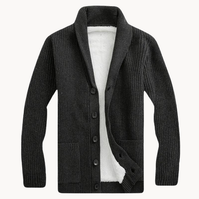 Gemütlicher Fleece Cardigan mit elegantem Schalkragen