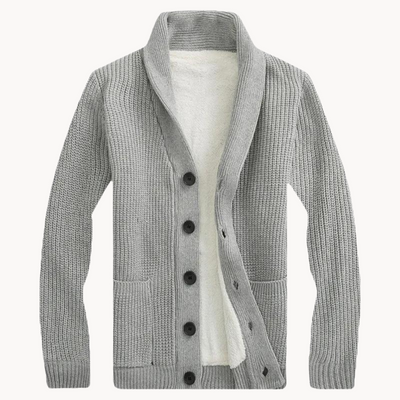 Gemütlicher Fleece Cardigan mit elegantem Schalkragen