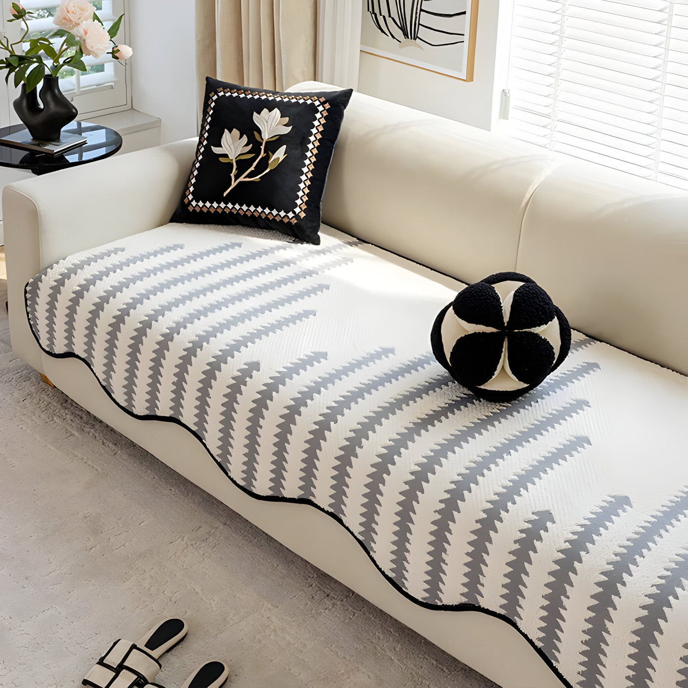 ArtiLounge Abdeckung - Moderne Chevron Streifen Chenille Couch Abdeckung