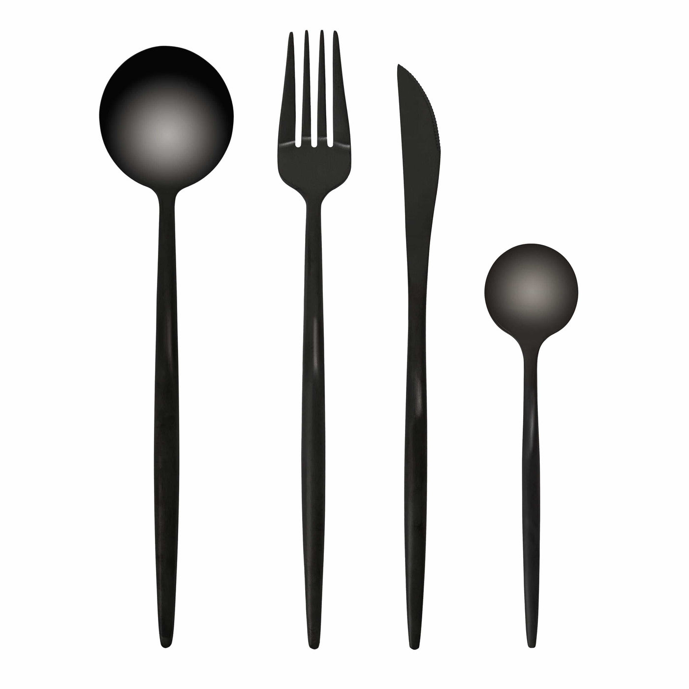Eleganz im Esszimmer | Spanisches Besteckset aus Edelstahl in Schwarz und Gold