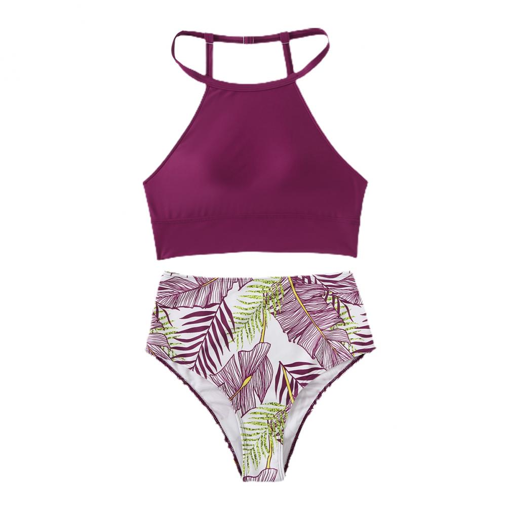 Heidi-Mode | Blumenmuster Hoch Tailliertes Badeanzug