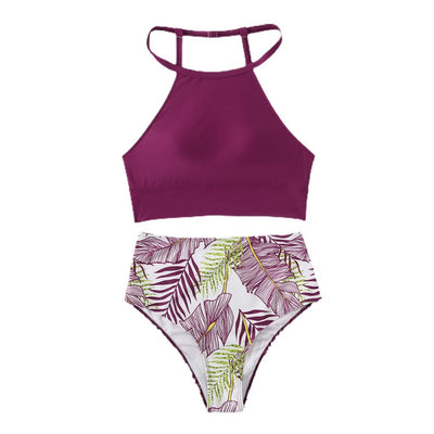 Heidi-Mode | Blumenmuster Hoch Tailliertes Badeanzug