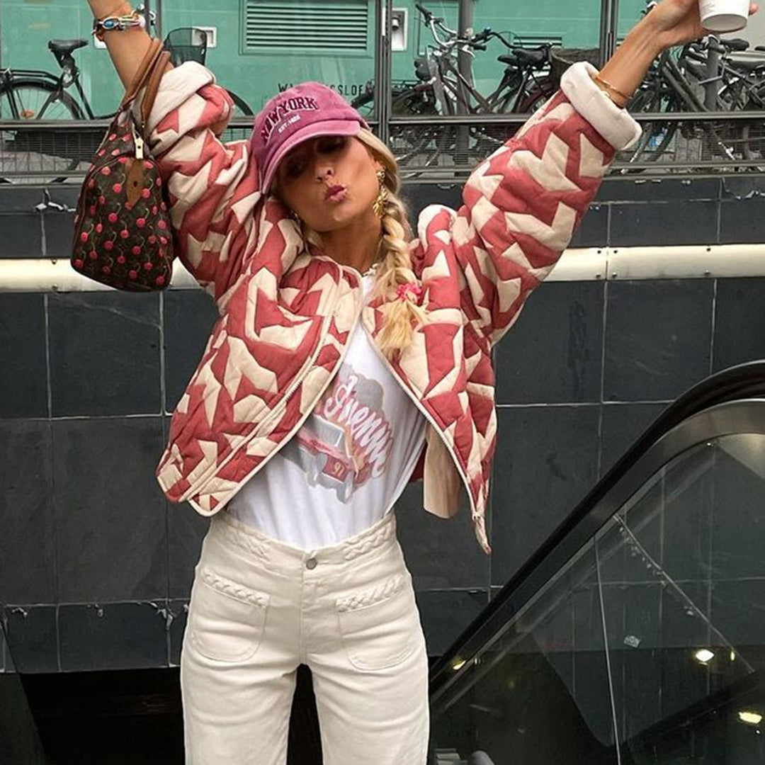 Heidi-Mode | Stilvolle Bedruckte Wattierte Jacke