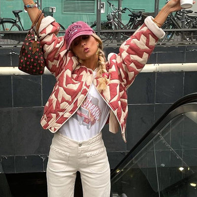 Heidi-Mode | Stilvolle Bedruckte Wattierte Jacke