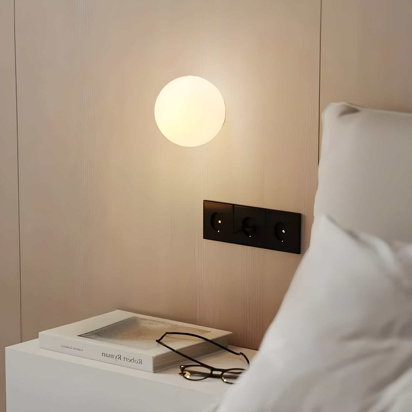 Runde Glas Wandleuchte – Moderne LED-Lampe für Wohnzimmer oder Flur