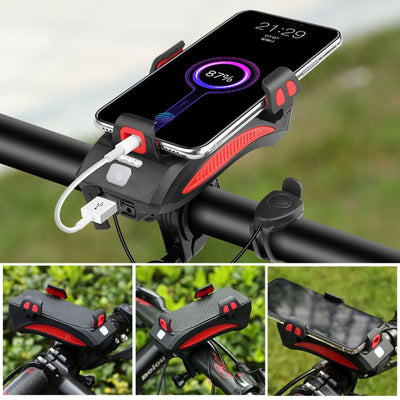 RideMaster | 4-in-1 Fahrradlicht mit Powerbank & Handyhalterung