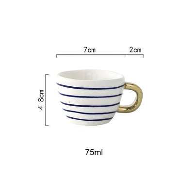 Keramiktasse mit geometrischem Design – Stilvoll und modern | Ideal für Kaffee oder Tee