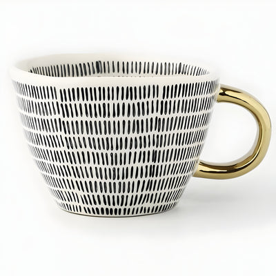 Keramiktasse mit geometrischem Design – Stilvoll und modern | Ideal für Kaffee oder Tee