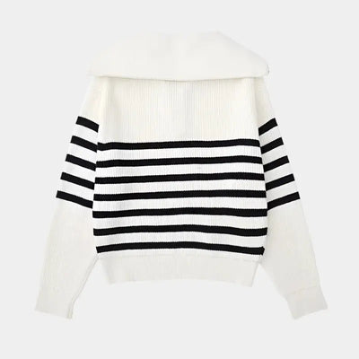 Aksel - Herrenpullover Halfzip mit Streifenmuster