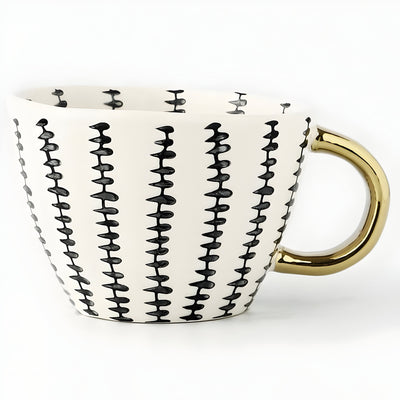Keramiktasse mit geometrischem Design – Stilvoll und modern | Ideal für Kaffee oder Tee