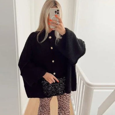 Heidi-Mode | Oversized Strickpullover mit Knöpfen