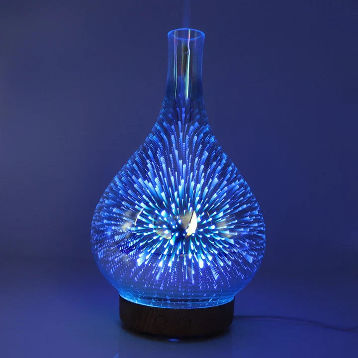 Aromadiffusor mit 3D-Glasdesign – LED-Farbwechsel & Duftölfunktion