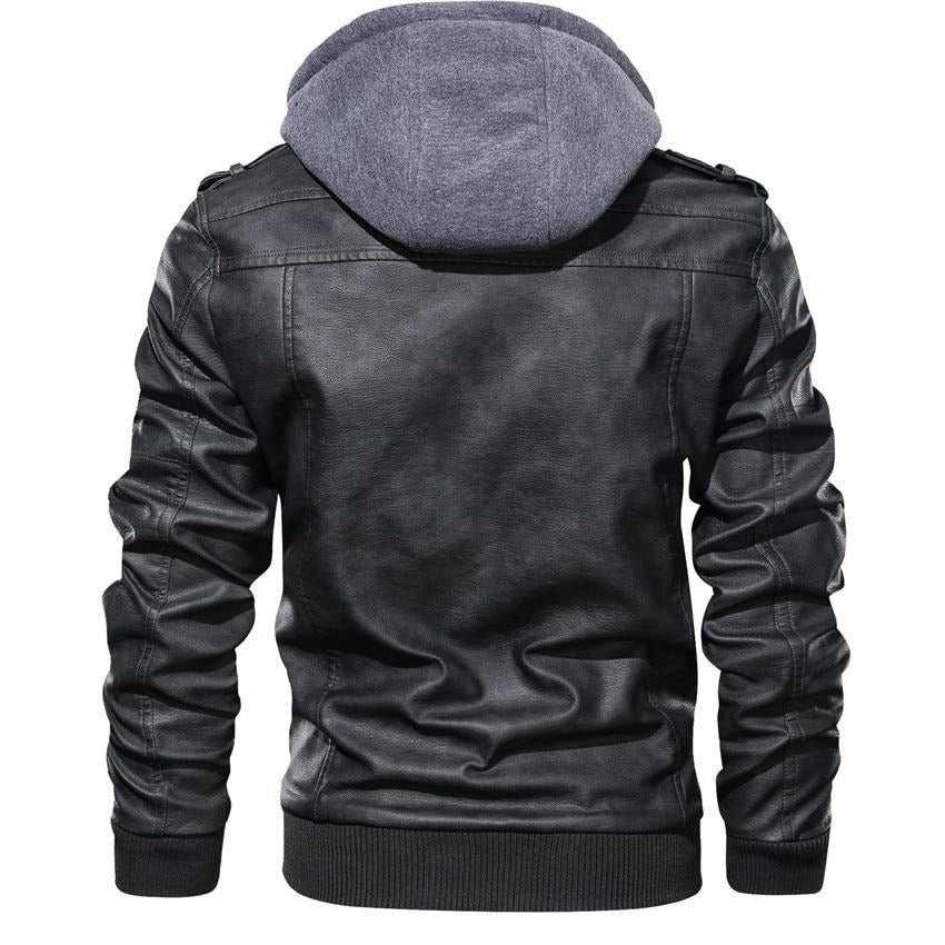 BikerDream | Hochwertige Kunstlederjacke für Herren mit abnehmbarer Kapuze