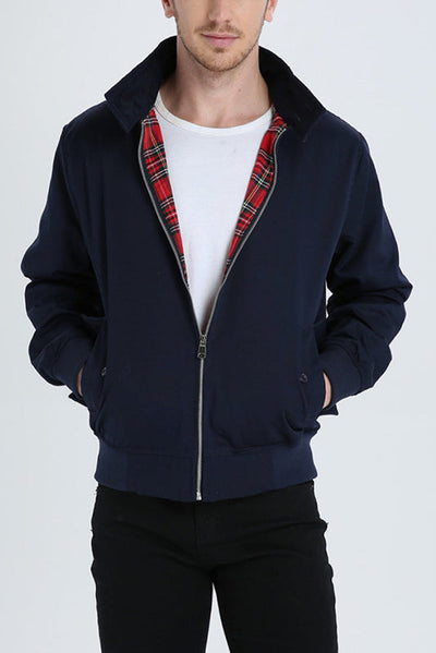 Herren Harrington Jacke mit Schulternähten – Stylische Jacke mit Umschlagkragen und praktischen Fronttaschen