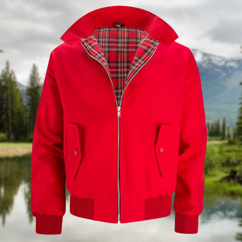Herren Harrington Jacke mit Schulternähten – Stylische Jacke mit Umschlagkragen und praktischen Fronttaschen