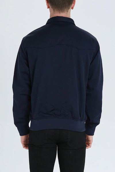 Herren Harrington Jacke mit Schulternähten – Stylische Jacke mit Umschlagkragen und praktischen Fronttaschen