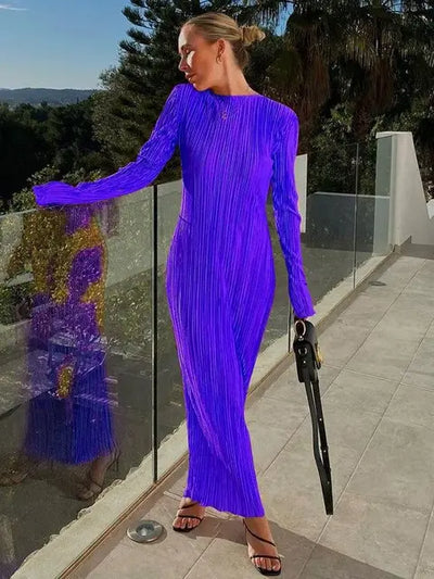 Heidi-Mode | Oranges Bodycon Kleid Mit Langen Ärmeln