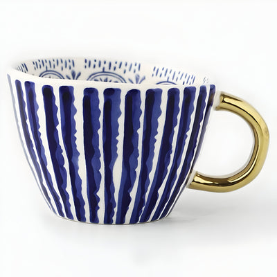 Keramiktasse mit geometrischem Design – Stilvoll und modern | Ideal für Kaffee oder Tee