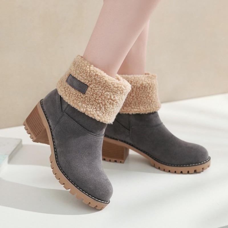 UFF Stiefel | Super warme Schneeboots mit Kunstfell-Futter und anpassbarem Schaft