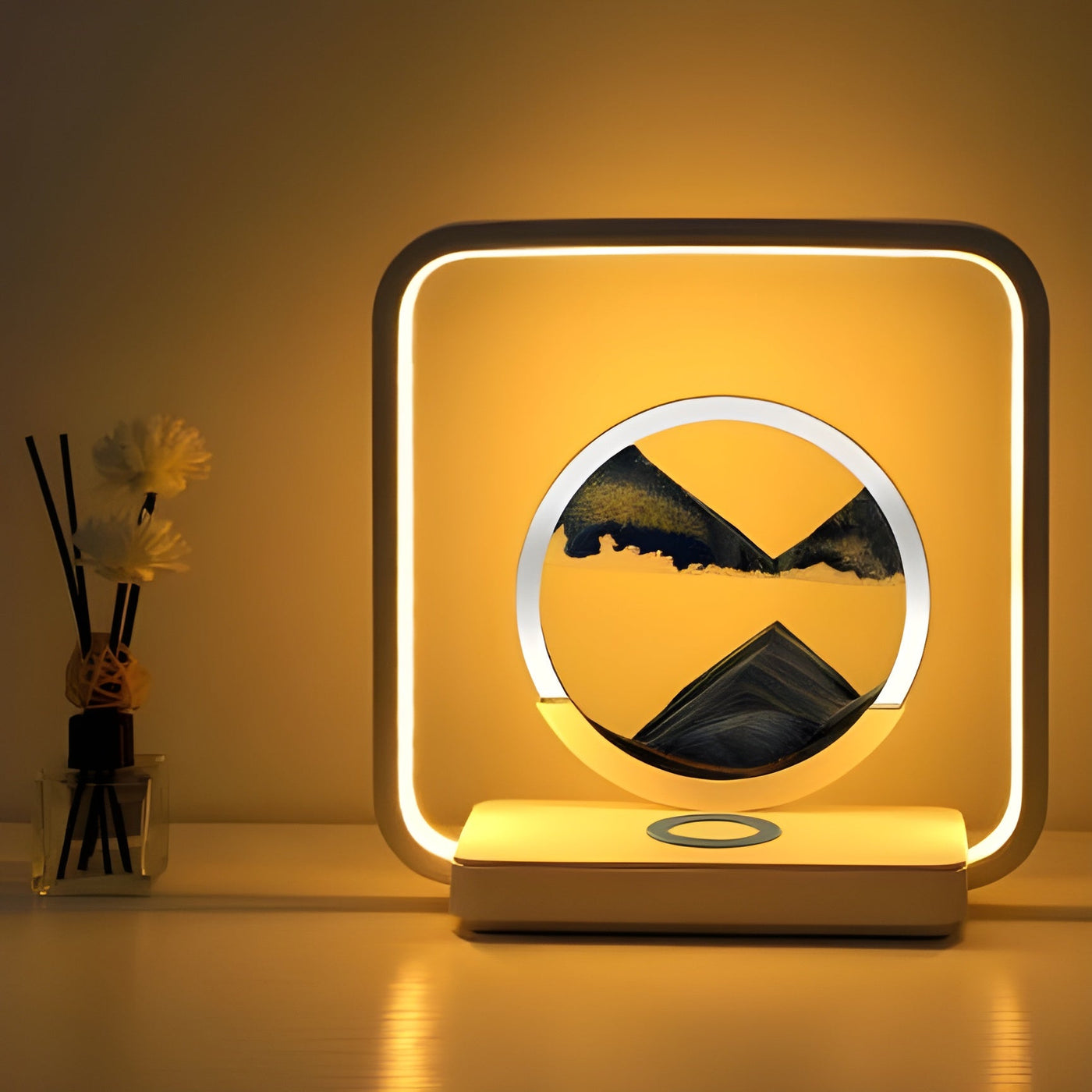 HorizonFlow Lampe – 3D Fließender Sand LED Nachtlampe