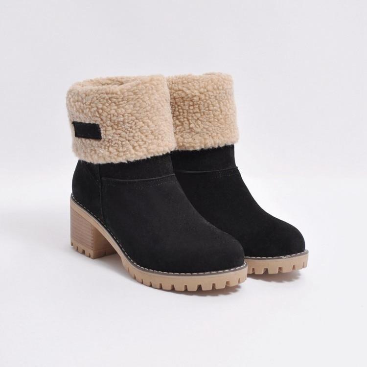 UFF Stiefel | Super warme Schneeboots mit Kunstfell-Futter und anpassbarem Schaft
