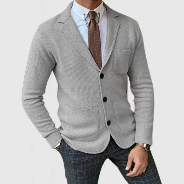 Herren Lässig Strick Blazer | Schlanke Passform