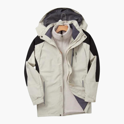 Herren Outdoor Jacke mit Reißverschluss und abnehmbarer Kapuze