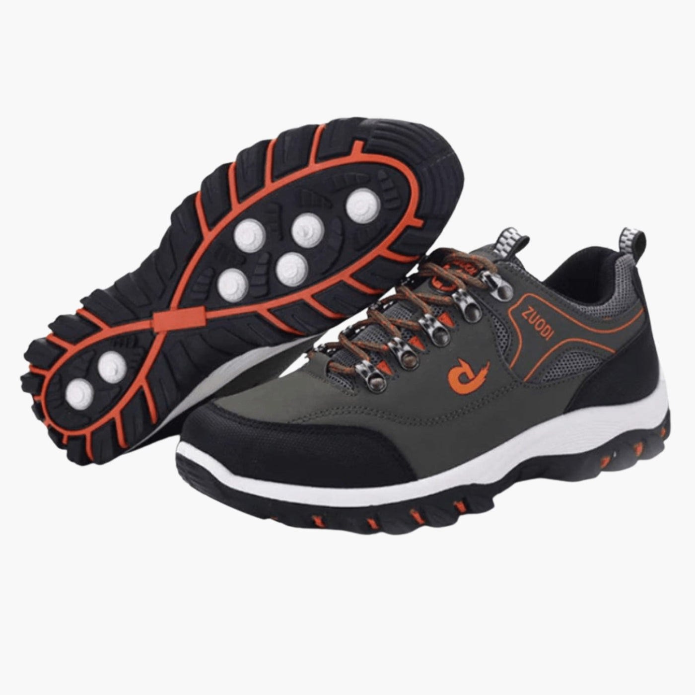 Herren Trekking Schuhe mit Schnürung und profilierter Gummisohle