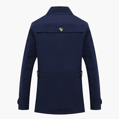 Herren Trench coat mit Knopfverschluss und Taschen Details
