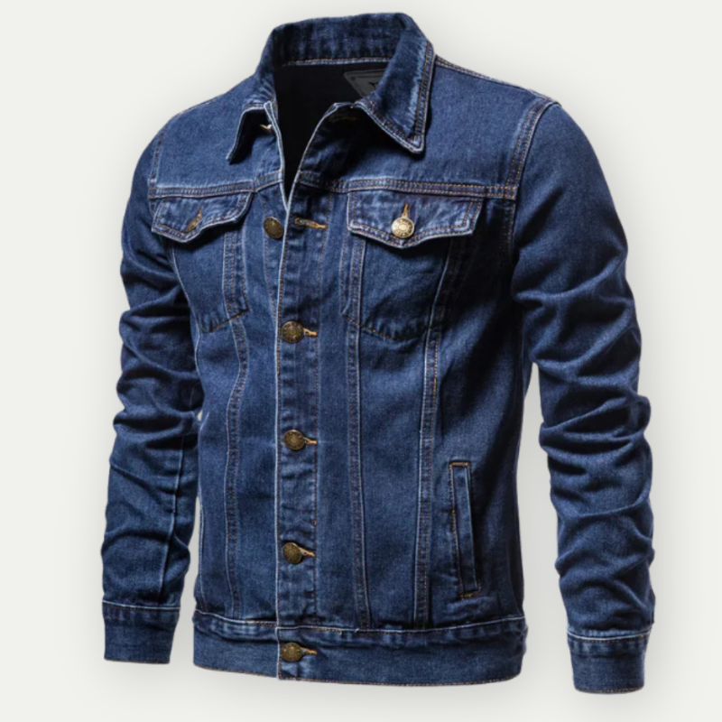 Herren Denim Trucker Jacke mit Langen Ärmeln – Klassischer Stil für Jeden Tag